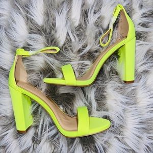 Neon green heels
